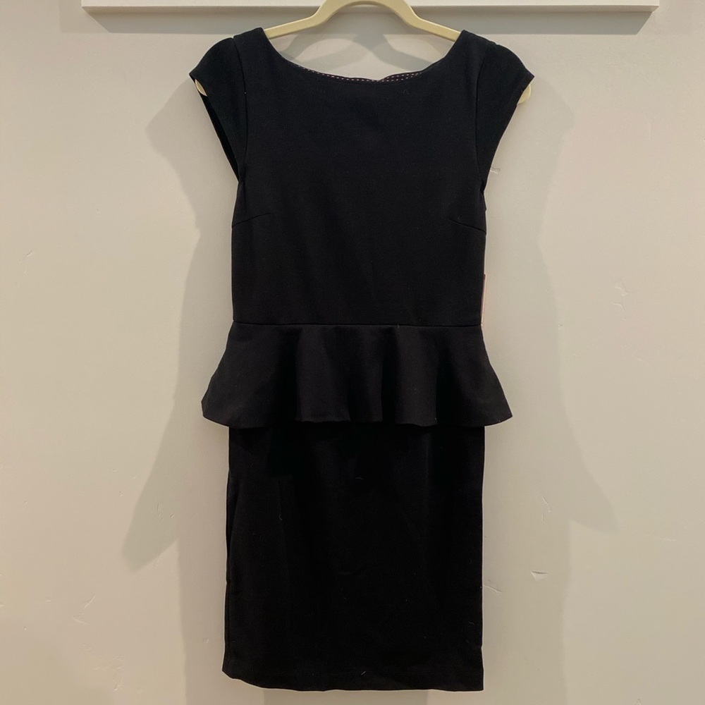 Alice + Olivia Black Victoria Peplum Dress